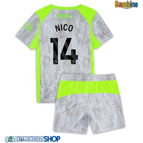 Maglie da calcio Manchester City Nico Gonzalez #14 Terza Maglia Bambino 2025-26 Manica Corta + Pantaloni corti)